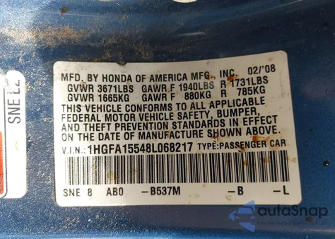 1996 Honda Civic Cx z USA, uszkodzony, nr VIN 2HGEJ6329TH002348